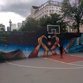 Basketball court mural