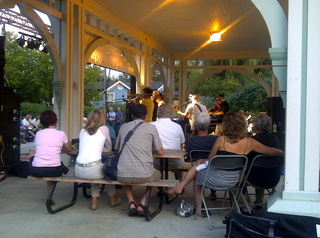 Brass Transit at Unionville Bandstand before dusk