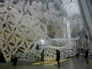 Sargasso, by Philip Beesley, in the Allen Lambert Gallery at Brookfield Place