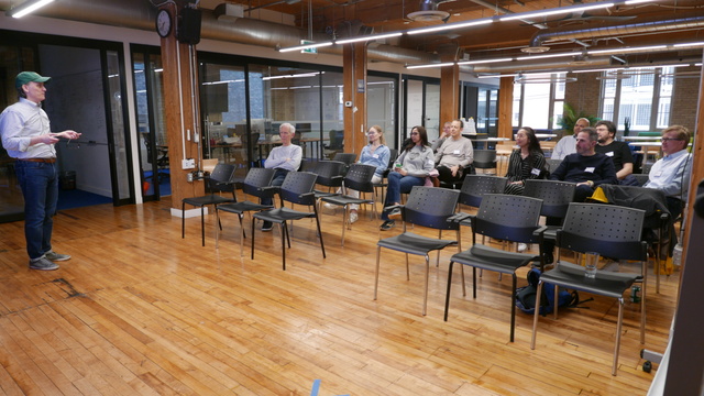 Exploring the possibility of a renewed Systems Thinking TO, #ChrisChapman convened a ST/TO: One More Pass Through the Loop session. The last in-person event met in 2019, and then the Covid pandemic interrupted a regeneration. The group put post-it notes up on the whiteboard as reflections on features of prior success, and prospects when many professionals haven't returned to downtown office towers every day. (Electric Mind, Adelaide Street West, Toronto, Ontario) 20250424
P1070922.JPG
